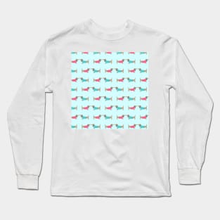 Cute dog lovers in blue background Long Sleeve T-Shirt